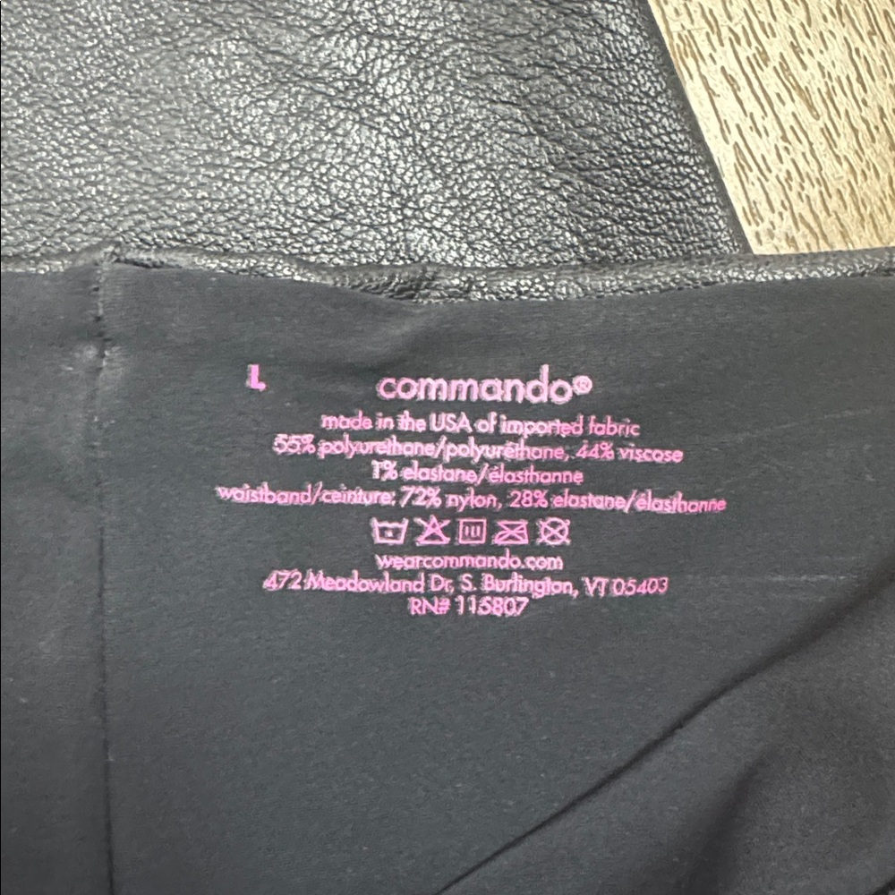 Commando Perfect Control High Rise Faux Leather Leggings sz Large - Picture 12 of 12